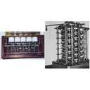 Mehansko rac_.jpg<>Slika 41. Leibnitzovo in Babbageovo mehansko računalo